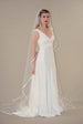 Cascading Cathedral Veil with 1/4" Satin Edge - WeddingVeil.com