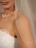 Classic Elbow Length Veil with Rhinestone Edge - WeddingVeil.com