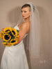 Classic Hip Length Veil with Rhinestone Edge - WeddingVeil.com