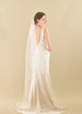 Cascading Cathedral Veil with 1/4" Satin Edge - WeddingVeil.com