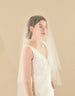 Simple Two Tier Fingertip Veil with Cut Edge - WeddingVeil.com