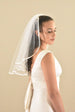 Past Shoulder Veil with 1/4" Folded Satin Ribbon Edge - WeddingVeil.com