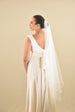 Angel Cut Knee Length Veil with Pencil Edge - WeddingVeil.com