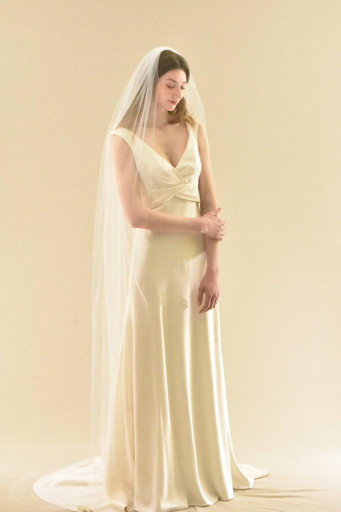 Chapel Length Veil with Pearls - WeddingVeil.com
