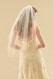 Simple Beaded Edge Hip Veil - WeddingVeil.com
