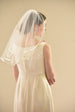 Past Shoulder Veil with 1/4" Folded Satin Ribbon Edge - WeddingVeil.com