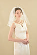 Vintage-inspired Short Wedding Veil with 1/4" Satin Edge - WeddingVeil.com