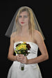 Double Tier Sparkly Small Blusher Veil - WeddingVeil.com