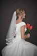 Elbow Veil with 3/8" Satin Ribbon Edge - WeddingVeil.com