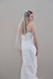 Extra Swarovski Crystals Scattered Hip Length Veil - WeddingVeil.com