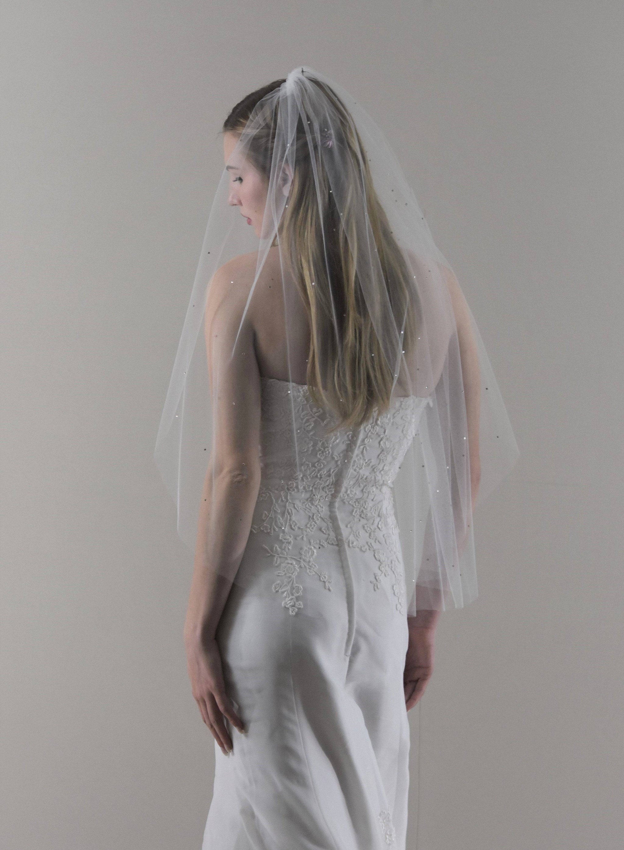 Swarovski Crystal Hip Length Veil - Sparkly Veil  display picture 1