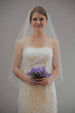 Hip Length Veil Scattered with Swarovski Crystals - WeddingVeil.com