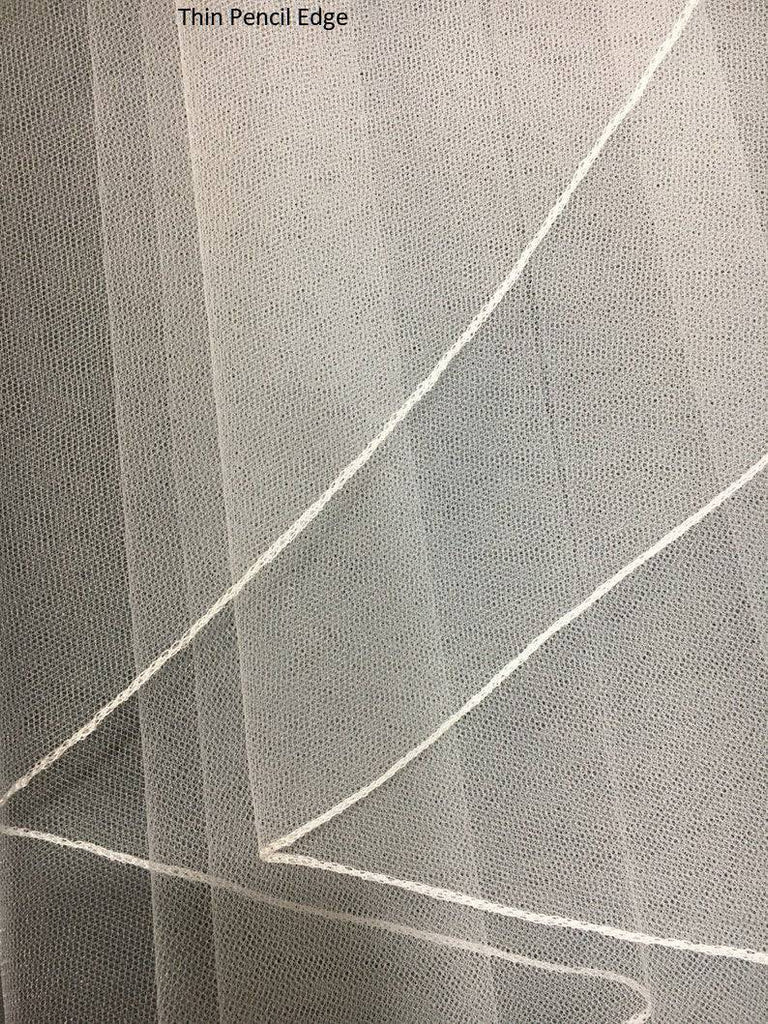 Floor Length Veil with Pencil Edge - WeddingVeil.com