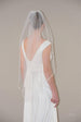 Sheer Fingertip Veil with Thin Satin Ribbon Edge - WeddingVeil.com