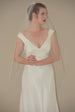 Sheer Mid Length Angel Cut Veil with Swarovski Crystals - WeddingVeil.com