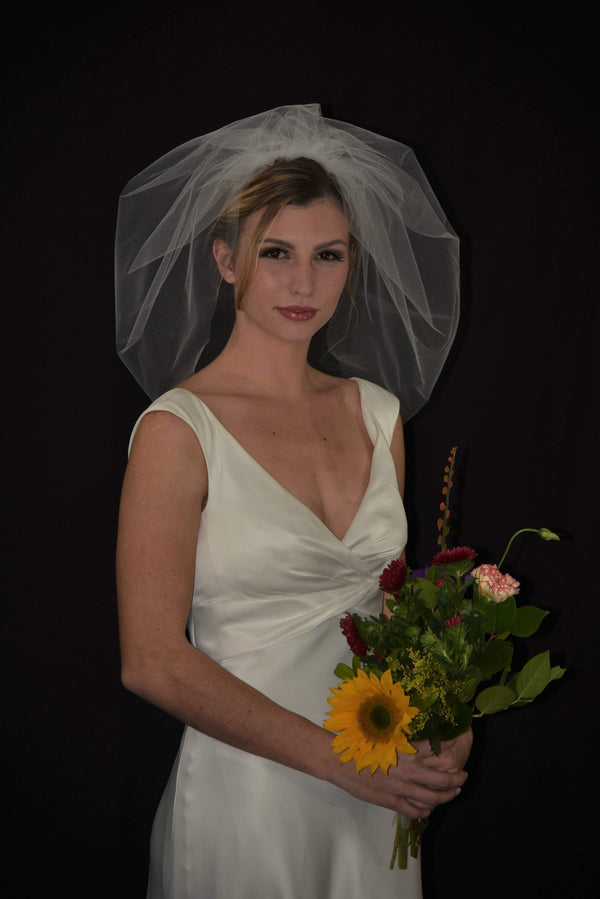 Shoulder Length Bubble Veil - Bouffant Veil - WeddingVeil.com