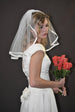 Shoulder Veil with 3/8" Folded Satin Trim - WeddingVeil.com