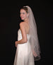 Simple Fingertip Veil with Satin Cord Edge - WeddingVeil.com