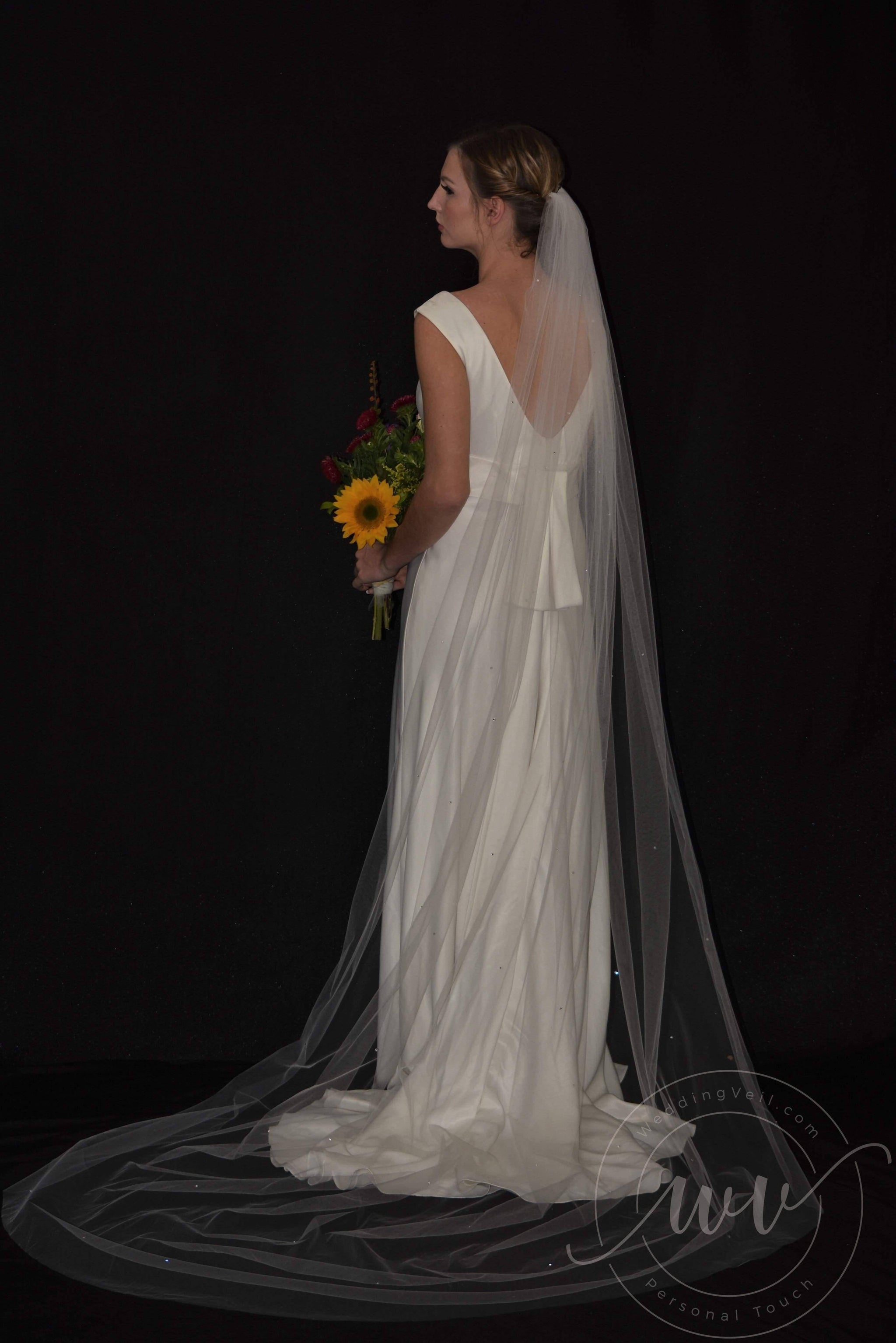 New Handmade White Wedding Veil with luxurious Swarovski Crystals Crystal Veil, Swarovski Rhinestone Veil, Wedding Veil with  main image 4