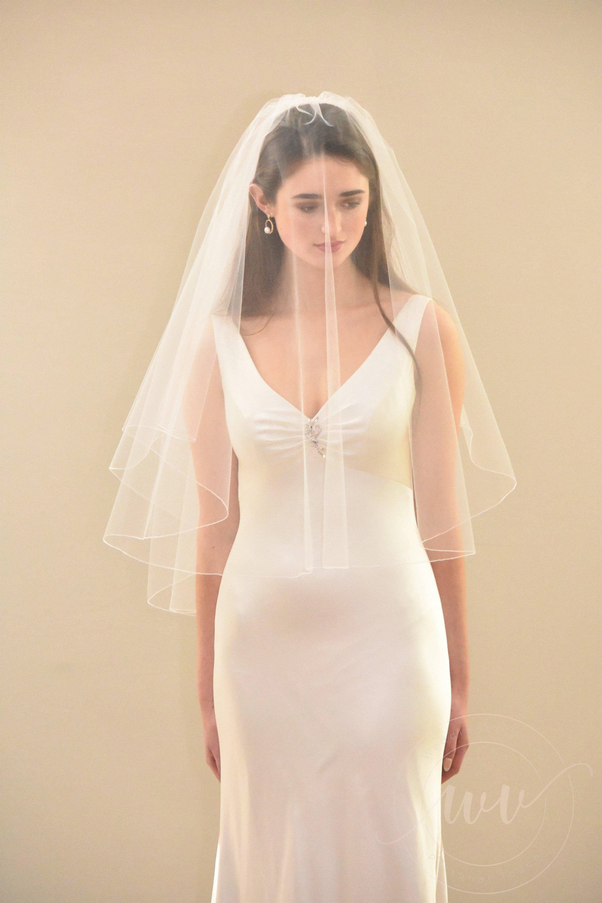 Two-Layer Shoulder Length Wedding Veil with a Pencil Edge il_fullxfull.5722279650_qt6y.jpg main image 2