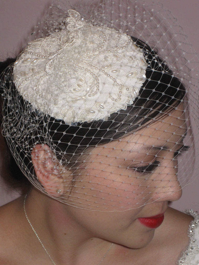 Vintage Birdcage Veil - Bridal Cocktail Hat - WeddingVeil.com